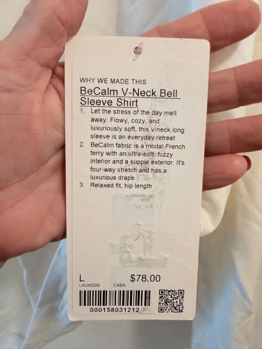 🤍 Lululemon BeCalm V-Neck Bell Sleeve Shirt 🤍